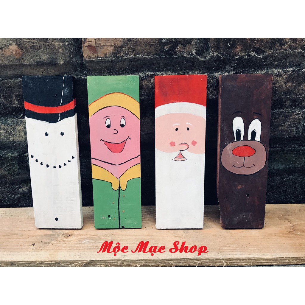 Bảng hiệu/tranh gỗ trang trí Noel handmade