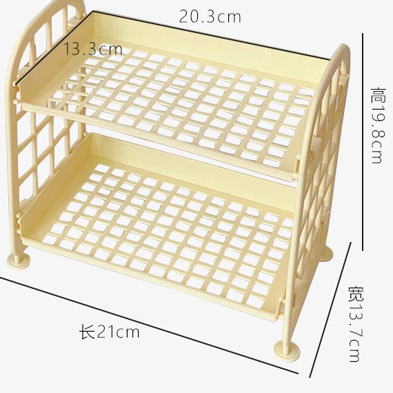 Kệ nhựa mini 2 tầng để đồ dùng học tập trang trí bàn học phong cách Hàn Quốc dành cho cô gái dễ thương ins