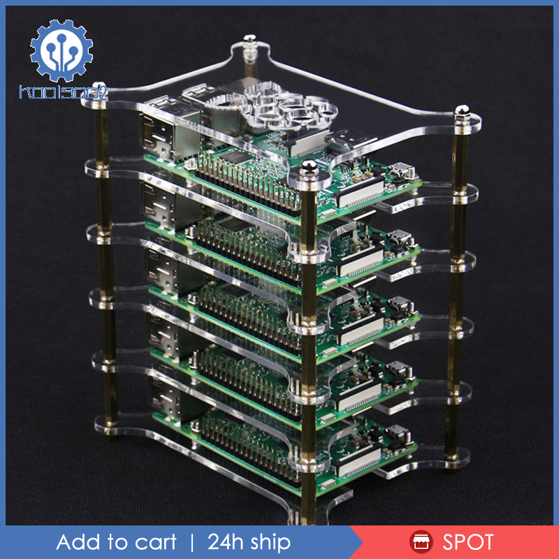 [KOOLSOO2]Acrylic Clear Case 8 Layer Enclosure for Raspberry Pi 3 Model B B+ / Pi 2