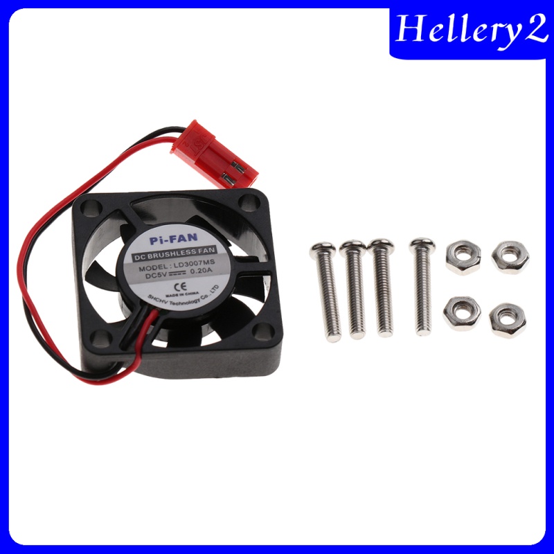 [HELLERY2] 1Pack DC 5V 0.2A Computer Cooling Fan w/Screws for Raspberry Pi 3B/ 2B/B+