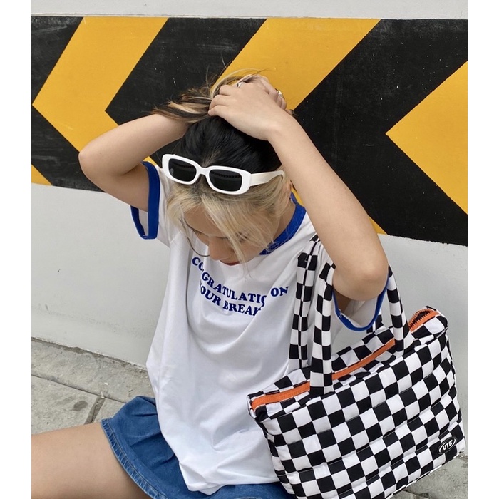 Usthebasic - Túi UTB Logo Check Off Shoulder Bag