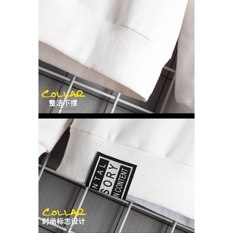 Mới áo nỉ sweater nam form rộng Tay Dài Cổ Tròn Dáng Rộng Phong Cách Hàn Quốc Thời Trang Thu Đông Cho Nam Và Nữ áo hoodie không mũ áo hiphop áo thun dài tay