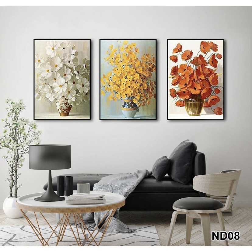 Bình hoa nghệ thuật trang trí nội thất phòng khách, Spa, Studio.  Tranh treo tường in công nghệ UV săc nét. size 40x60