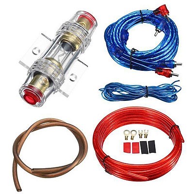 Bộ dây nguồn lắp loa sub, dây av, cầu chì, dùng để lắp loa sub, bass trên ô tô