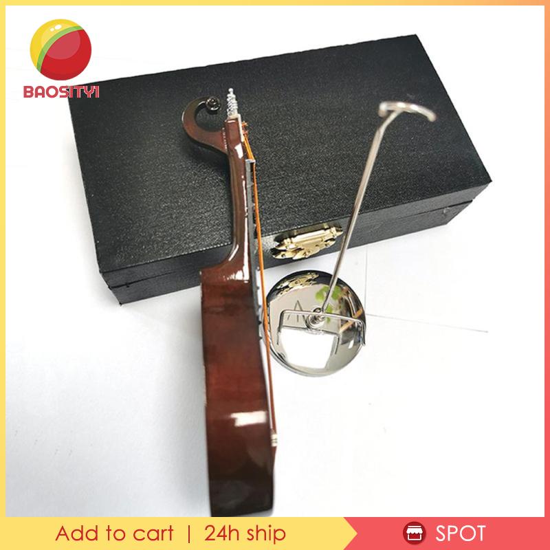 [Baosity1] Mô Hình Đàn Ghita Bằng Gỗ Có Giá Đỡ Trang Trí Sinh Nhật Màu Nâu