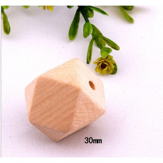 4 hạt gỗ đa giác đủ size 10-30mm