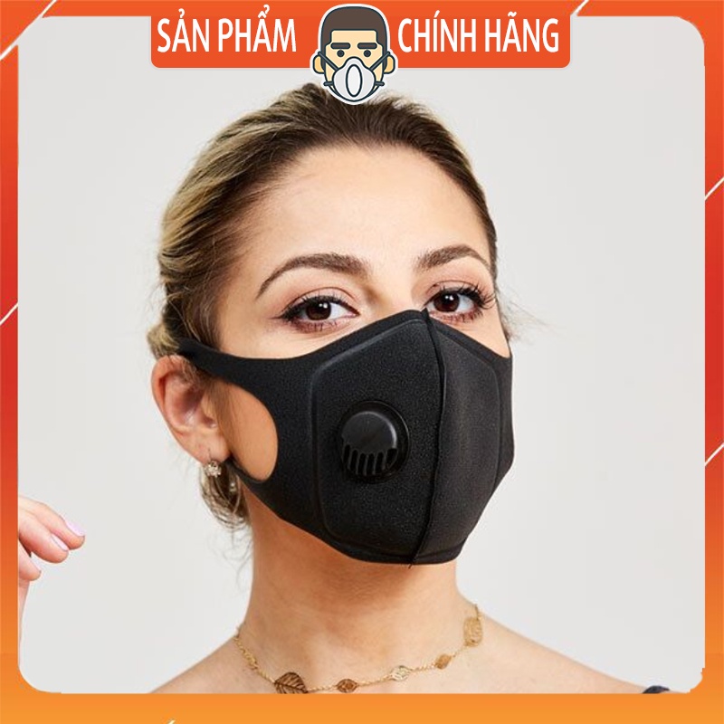 Khẩu trang SponDuct có van thở thông thoáng lọc khuẩn bụi bẩn tái sử dụng lâu dài #pitta mask