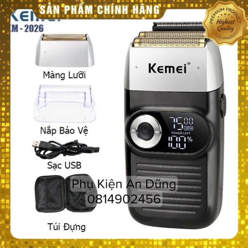 Máy Cạo Râu  Kemei 2026 Chuyên Fade Hiển Thị Pin Điện Tử Cực Hiện Đại