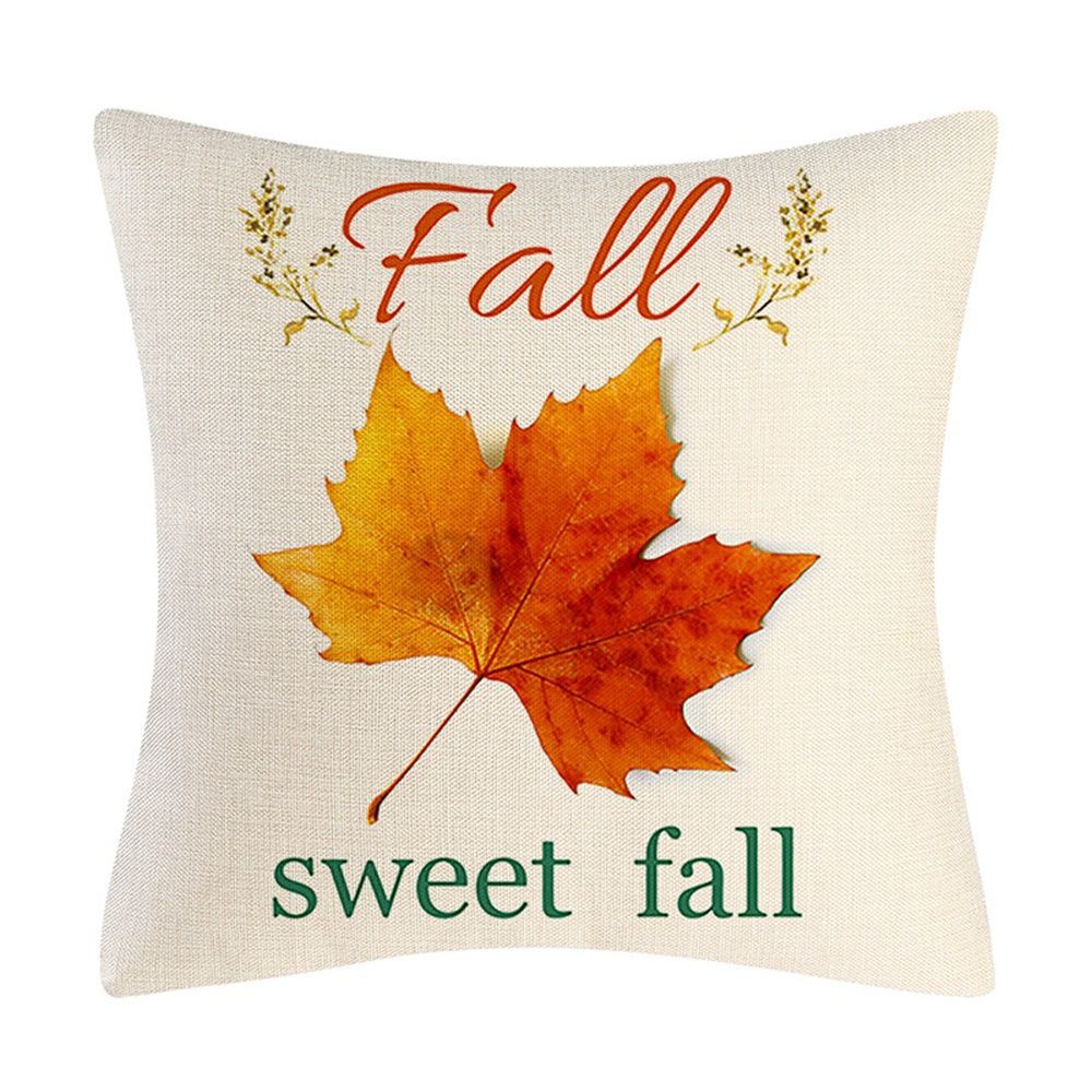 MIOSHOP Fashion Pillow Covers cushion cover Farmhouse Theme Happy Fall Pillowcase New Home Decor Sofa Linen Cushion Thanksgiving Day Pumpkin Car