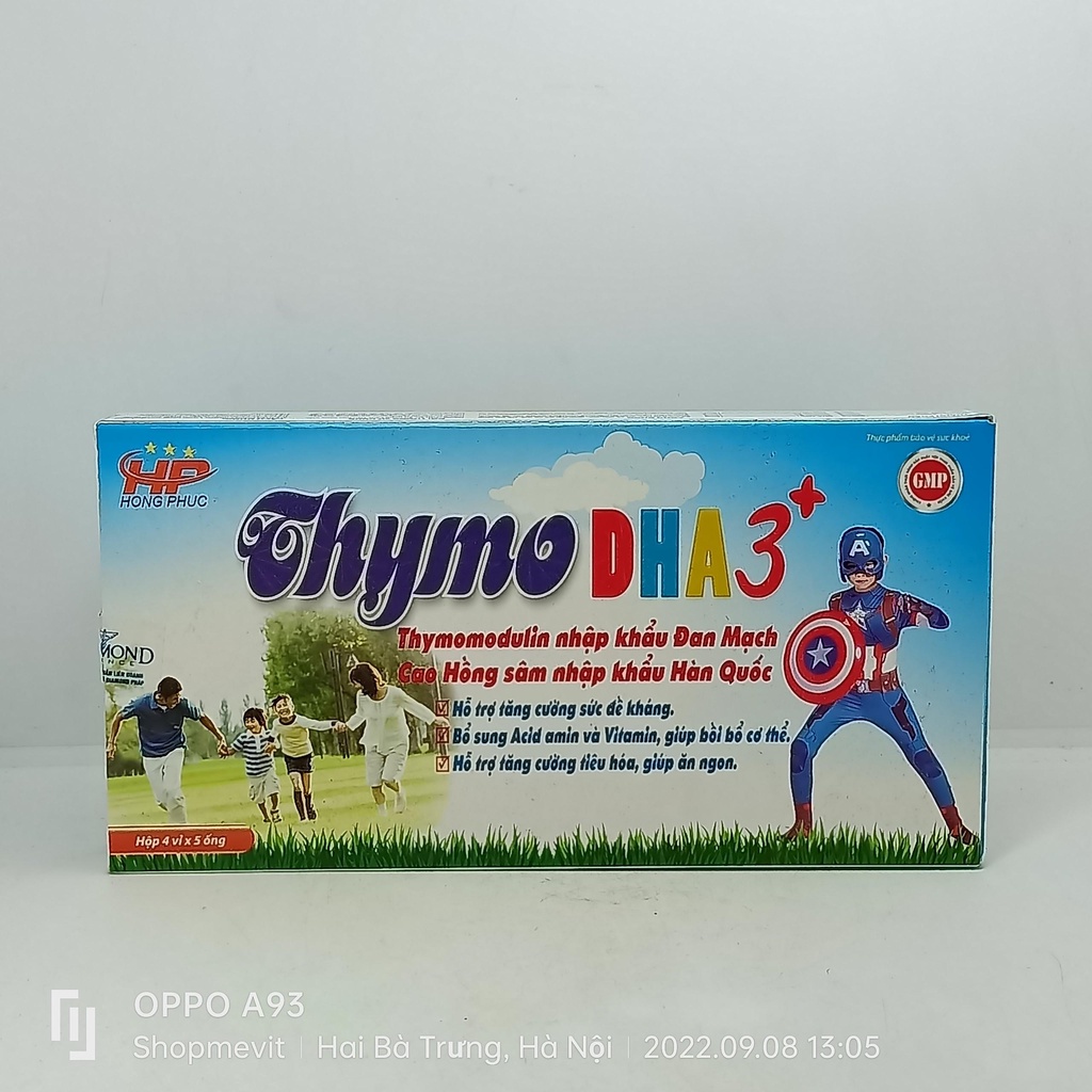 Thymo DHA 3+ hộp 20 ống cho bé khỏe mạnh thông minh vượt trội