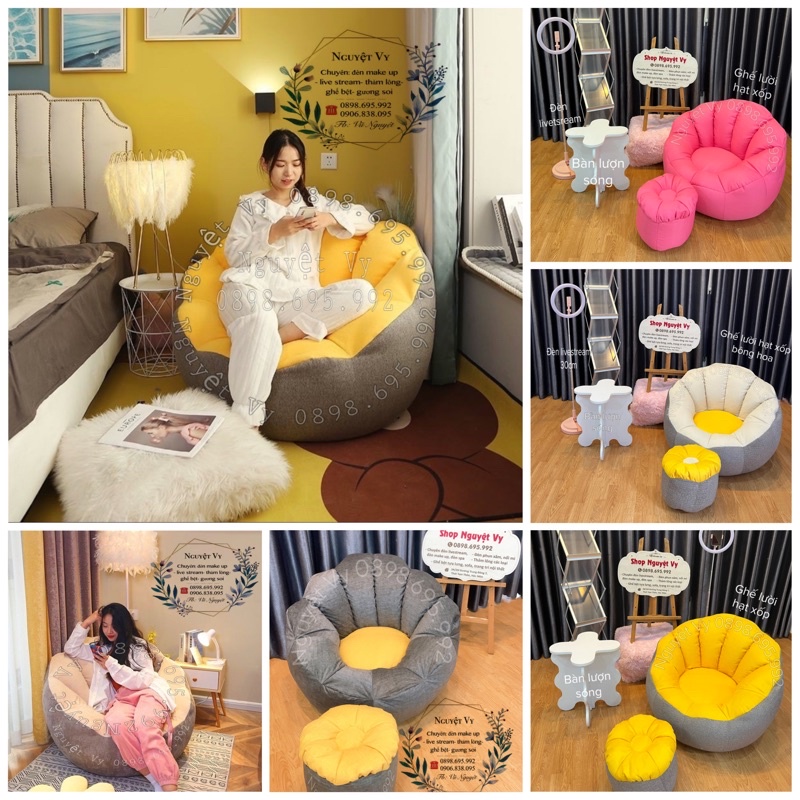 Ghế lười hạt xốp hoa hướng dương Việt Nam sản xuất