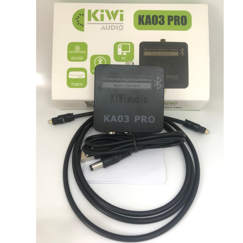 Bộ chuyển đổi âm thanh từ Optical sang Analog KIWI KA03 Pro hỗ trợ Bluetooth - Hàng chính Hãng