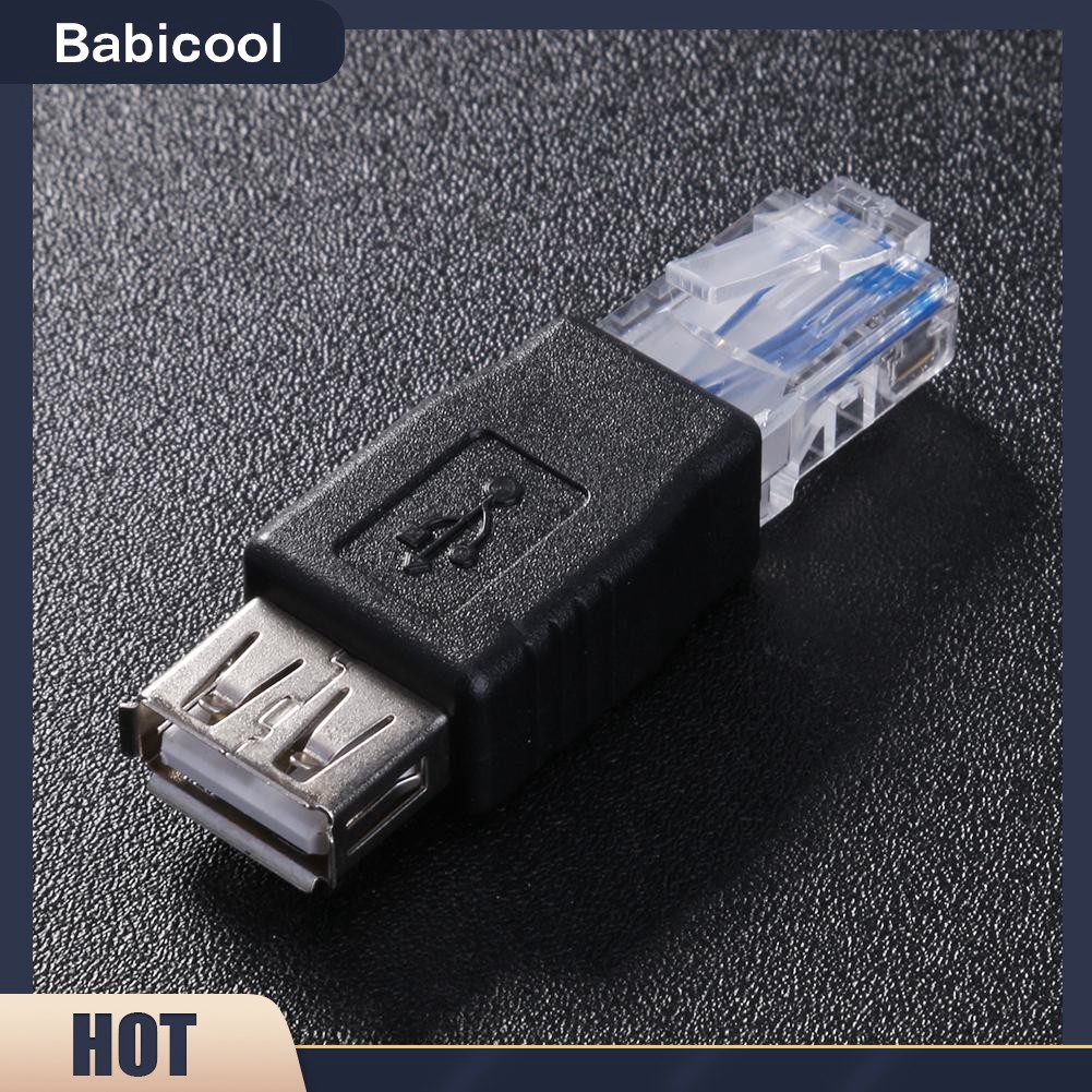 Crystal Head Ethernet RJ45 Nam sang USB Nữ Mạng LAN Bộ chuyển đổi cáp mạng