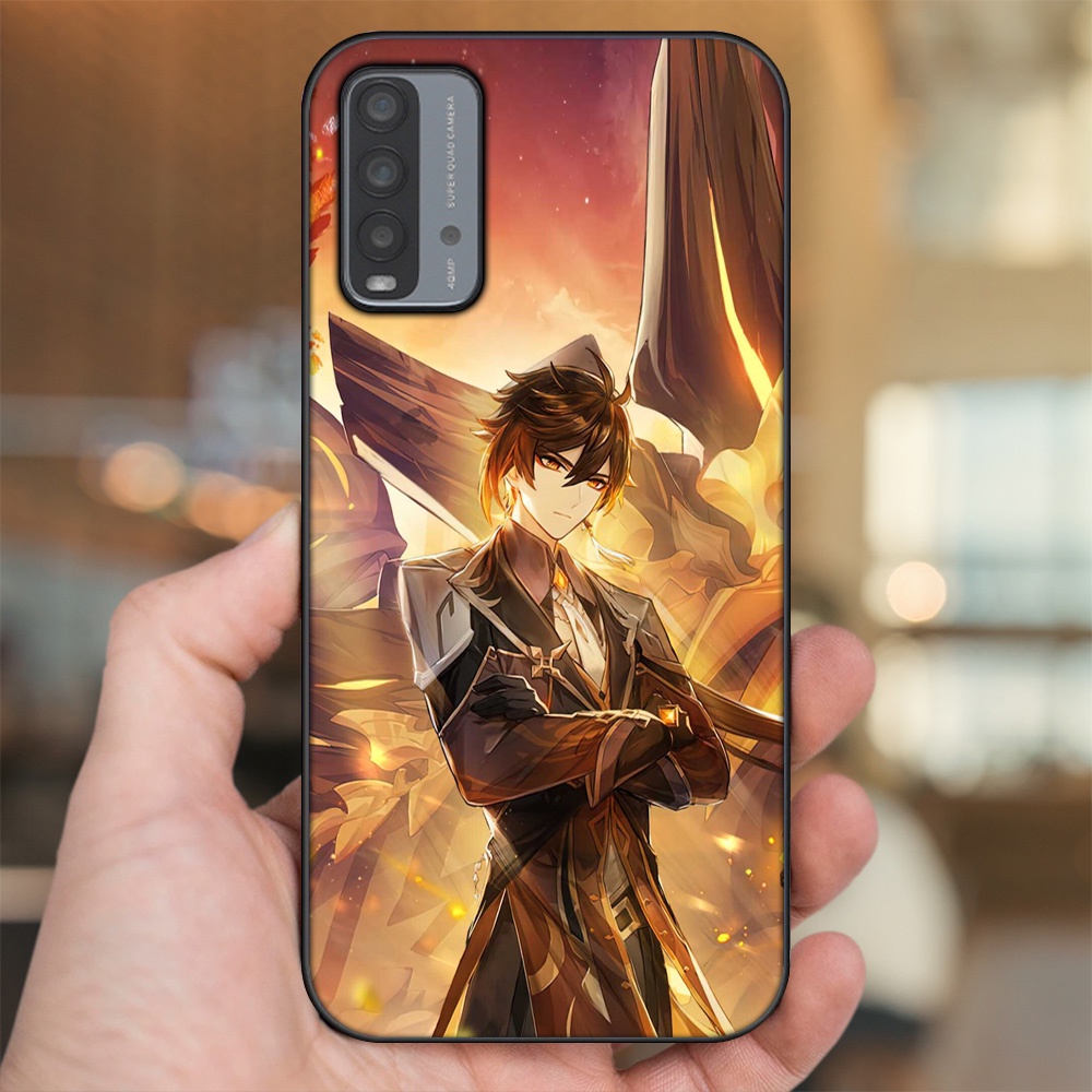 Ốp lưng Xiaomi Redmi 9T viền đen in hình Zhongli Genshin Impact
