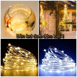 Đèn đom đóm 2m - 5m - 10m - Đèn led nhỏ KÈM Pin tròn nhỏ