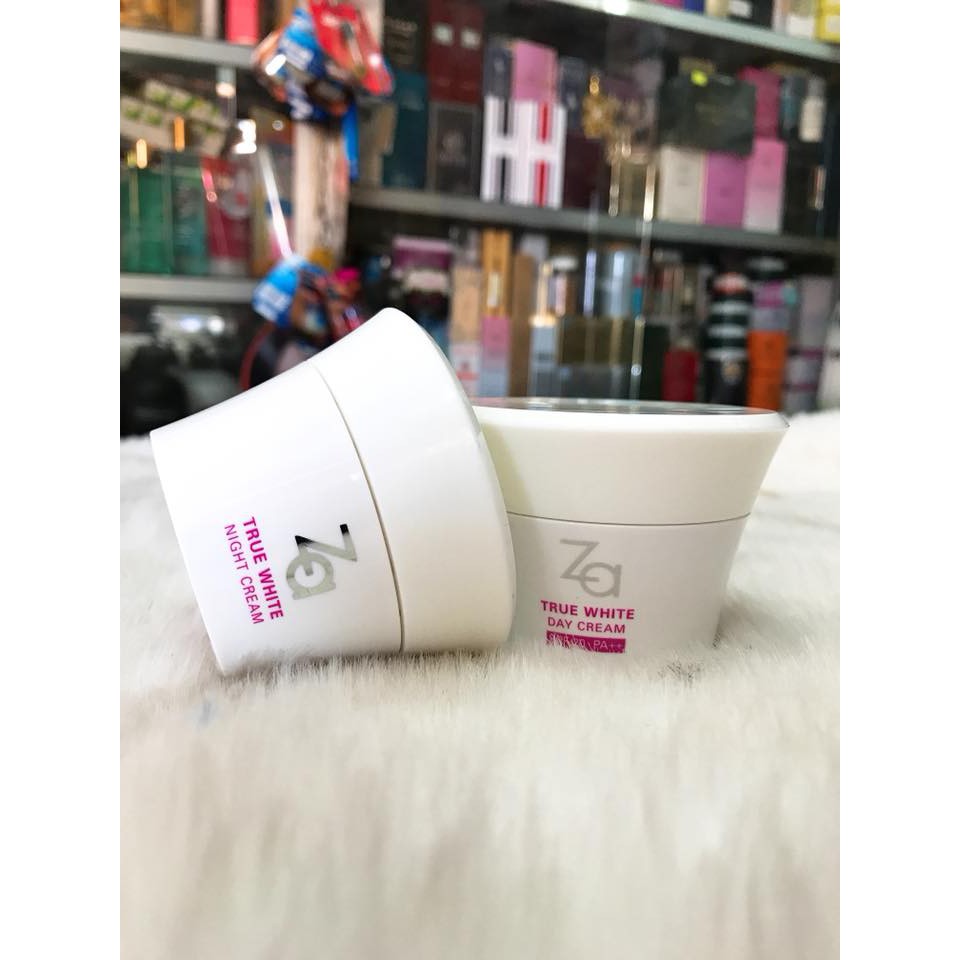 Kem dưỡng trắng da ban ngày và ban đêm ZA TRUE WHITE EX DAY CREAM - NIGHT CREAM