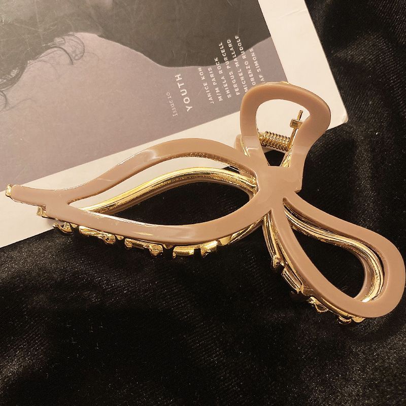 Kẹp Tóc Kim Loại Đính Nơ Sau Lưng Thời Trang Thu Đông Dành Cho Nữ Có Size Lớn