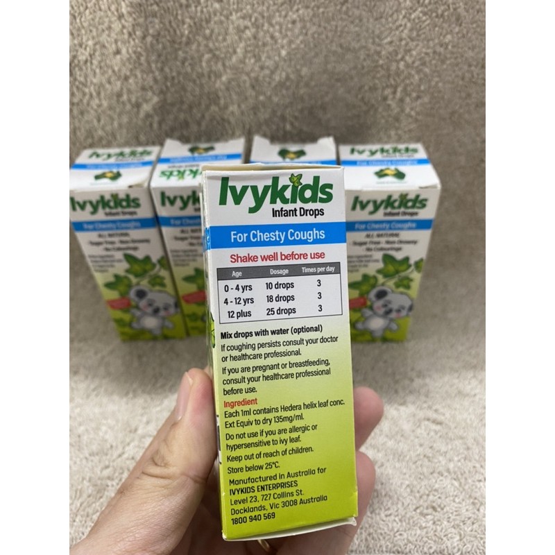 [HÀNG ÚC] Nước vị dâu Ivykids Chesty Cough 20ml.