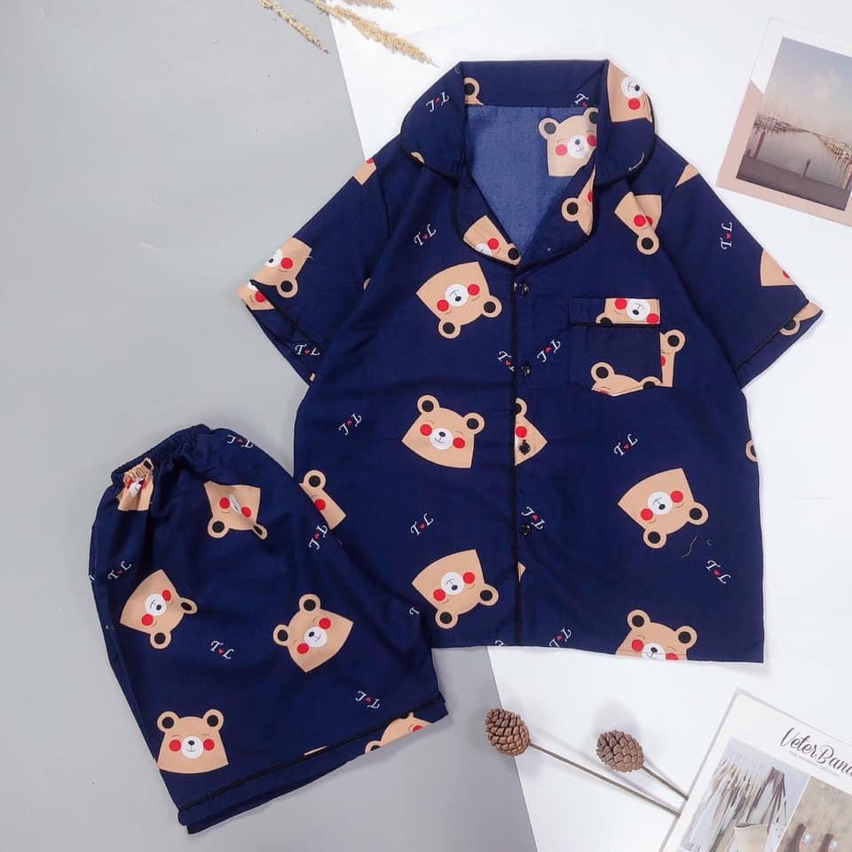 Bộ ngủ Kate cộc cộc - Pijama chống nhăn Rosara phụ kiện