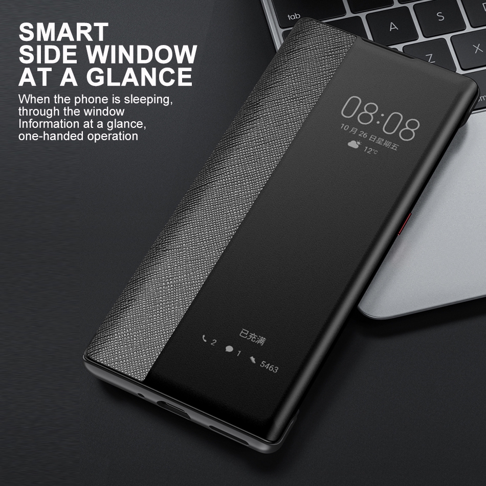 Ốp điện thoại nắp lật bằng da PU cảm ứng cho Huawei Mate 30 Pro