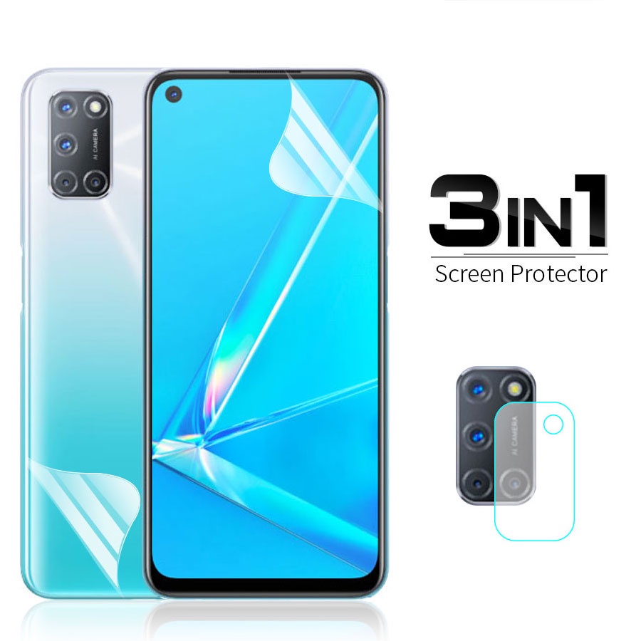 3trong1 Màng sau và Màng Mặt trước và Bảo Vệ Camera Full Màn PPF Dán Film dẻo Bảo Vệ Màn Hình cho Realme 7 V5 6 5 3 Pro C2 C3 C11 C12 C15 bám dính tốt Chống Trầy