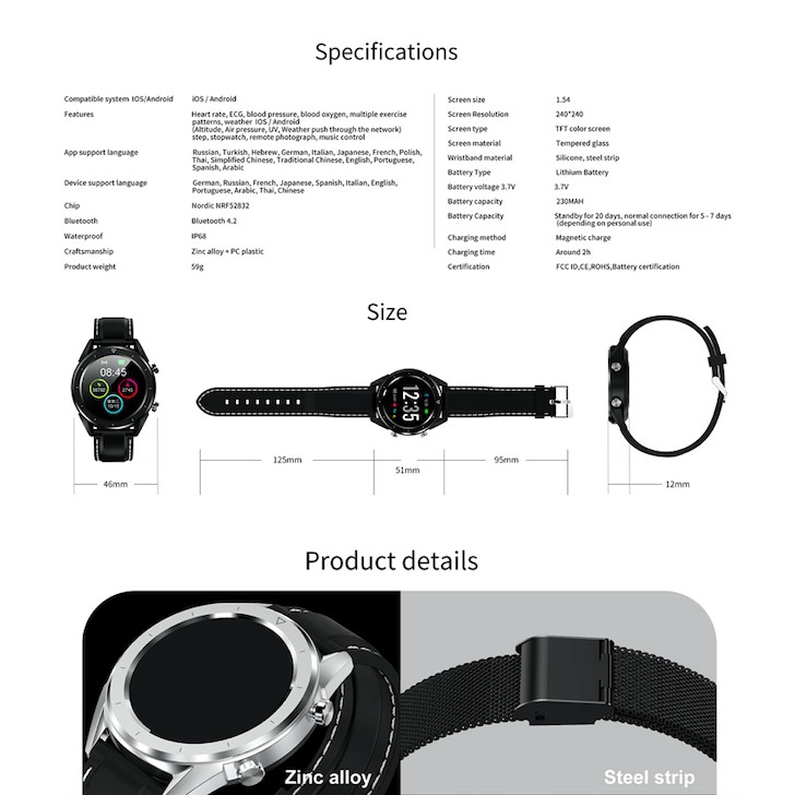 Đồng Hồ Thông Minh Dtno.1 Dt28 Chống Thấm Nước Hỗ Trợ Theo Dõi Nhịp Tim Huyết Áp Kèm Phụ Kiện