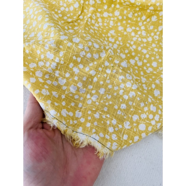 Vải linen đũi màu vàng hoa nhí