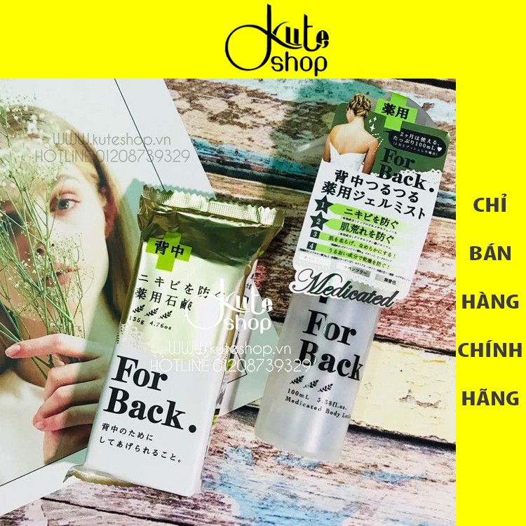 [Auth] Xà bông For Back, xà bông đánh bay mụn lưng Pelican For Back Medicated Soap
