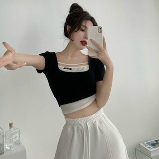 Áo thun croptop cổ thuyền