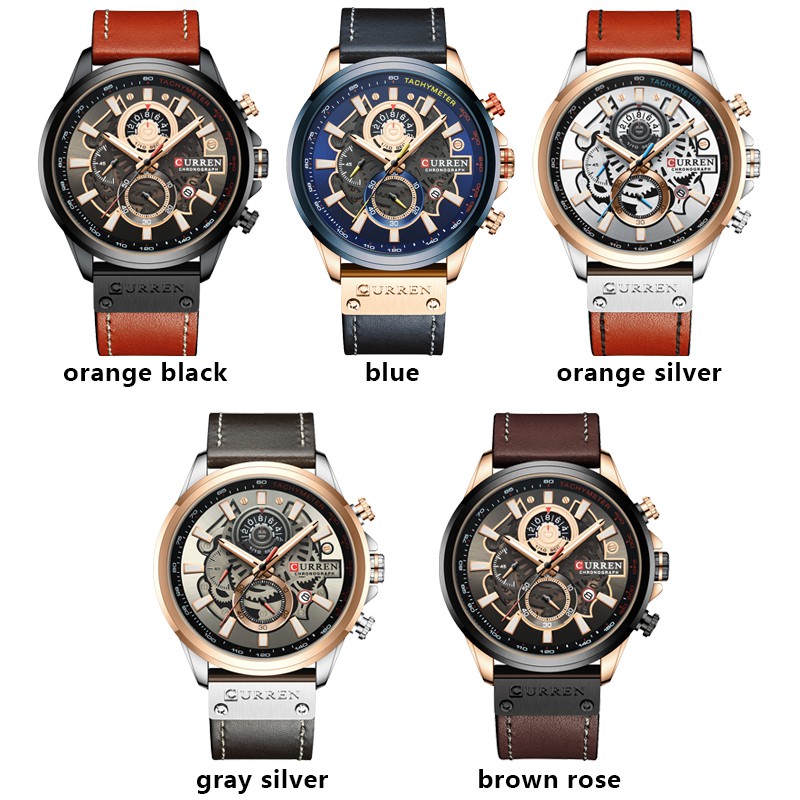 Đồng hồ nam Quartz chính hãng Curren Da chống thấm nước đa chức năng 8380X