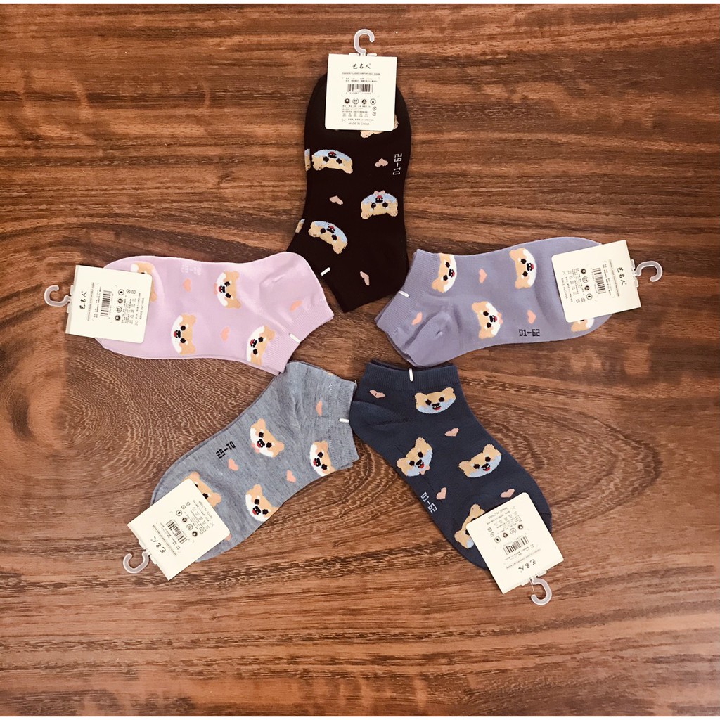 Combo 5 và 10 đôi vớ hình cổ ngắn nữ , thun COTTON 100% , nhiều hình và màu ,giao ngẫu nhiên , ảnh thật