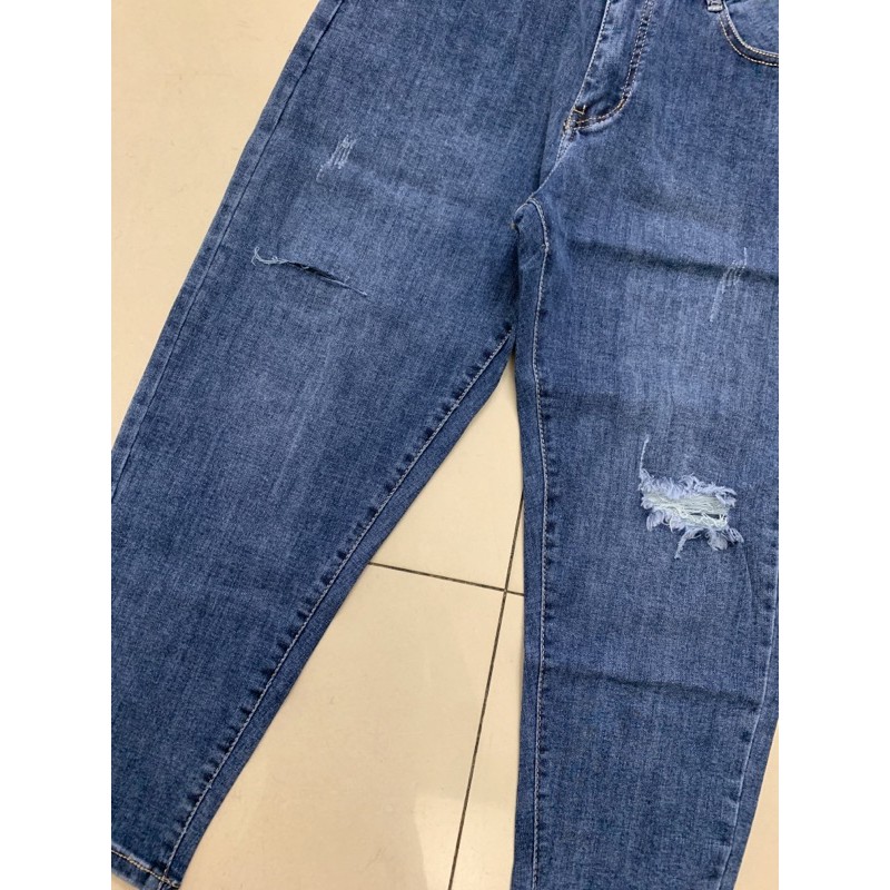 quần jean 9 tấc rách co giãn 4 chiều