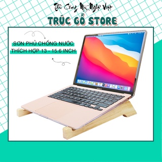 Giá đỡ laptop, kệ laptop tản nhiệt tự nhiên bằng gỗ thương hiệu Trúc Gỗ Store