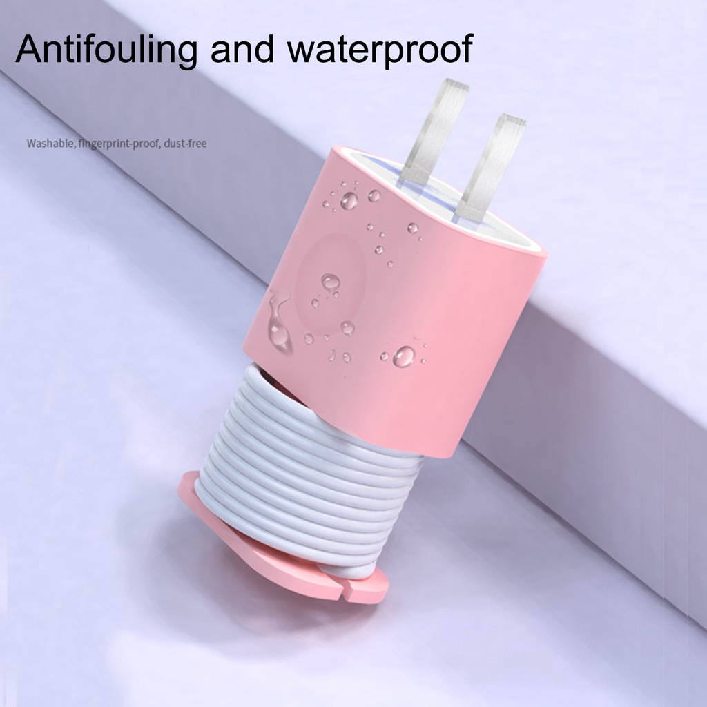 Vỏ bọc bảo vệ củ sạc chống bụi bẩn bằng silicone thích hợp cho iPhone 11/ 12