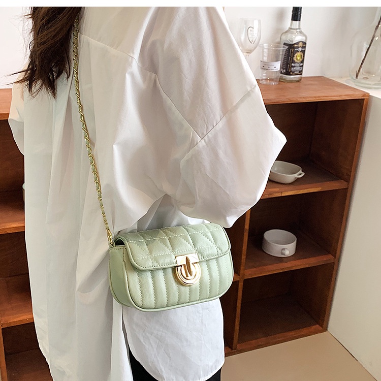 Túi đeo vai IELGY dáng vuông cỡ nhỏ phối dây xích thời trang cho nữ