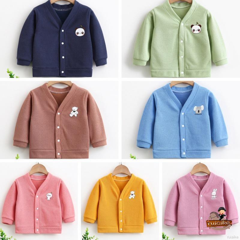 Áo Khoác Cardigan Dệt Kim Tay Dài Hoạ Tiết Hoạt Hình Dành Cho Bé 0-4 Tuổi