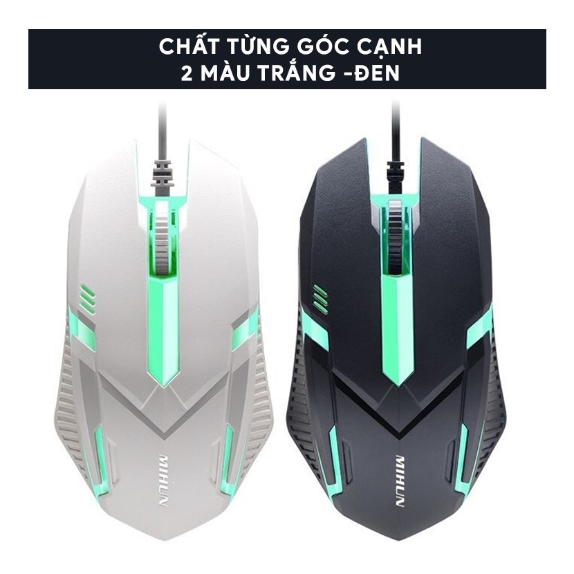 Chuột gaming, chuột có dây vi tính laptop MIHUN M103 đèn LED cho game thủ văn phòng kèm lót chuột