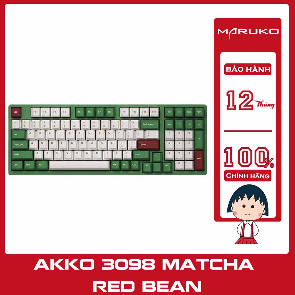 Bàn phím cơ AKKO 3098 DS Matcha Red Bean