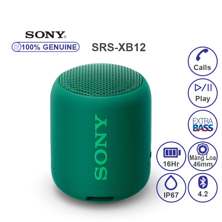 NEW - Full box - Sony SRS-XB12 Loa di động chống nước - bluetooth