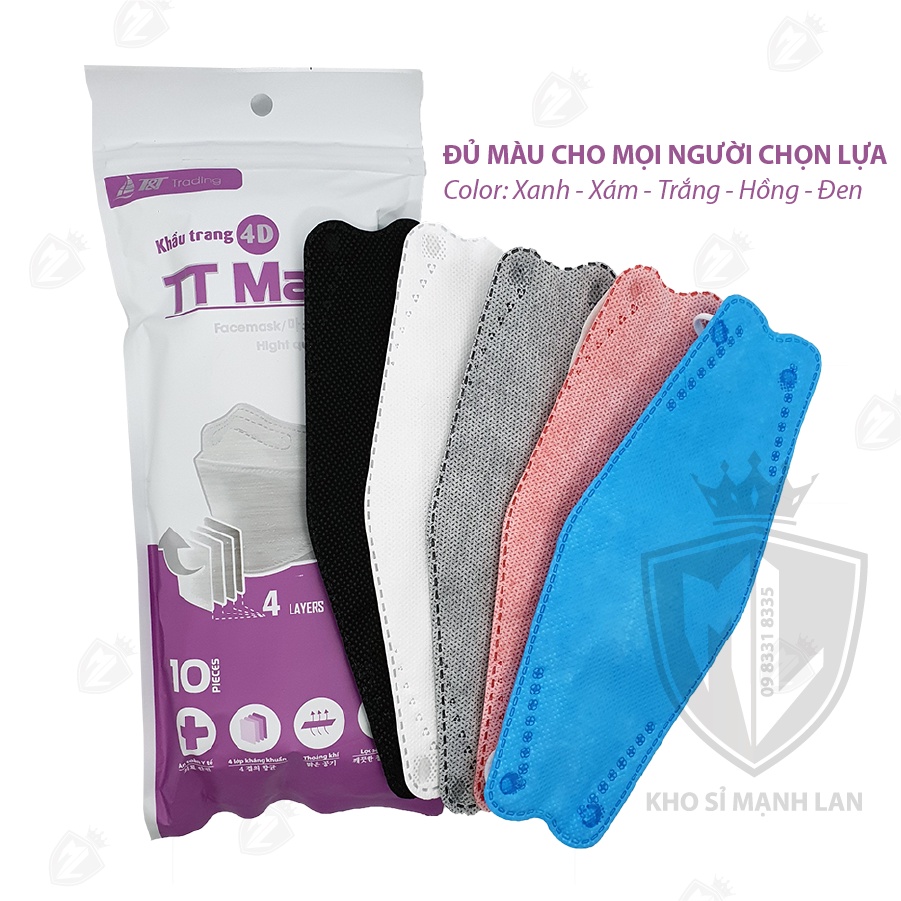 [Combo 10Gói][100Cái] Khẩu Trang 4D MASK KF94 Công Nghệ Dập Hàng Quốc - Hàng Chính Hãng Công Ty THNN Trịnh TRUNG ( T&T) | BigBuy360 - bigbuy360.vn