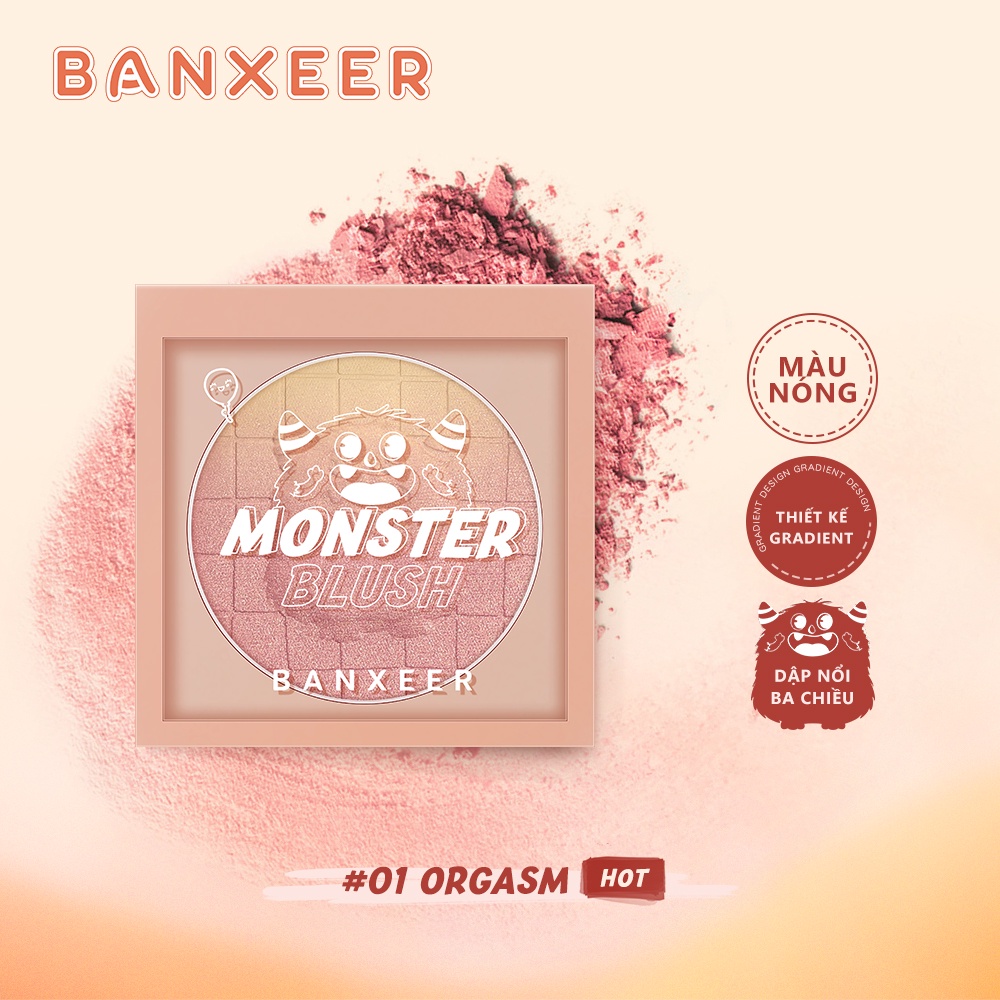 Phấn Má Hồng BANXEER Monster 6 Màu Tùy Chọn 34g