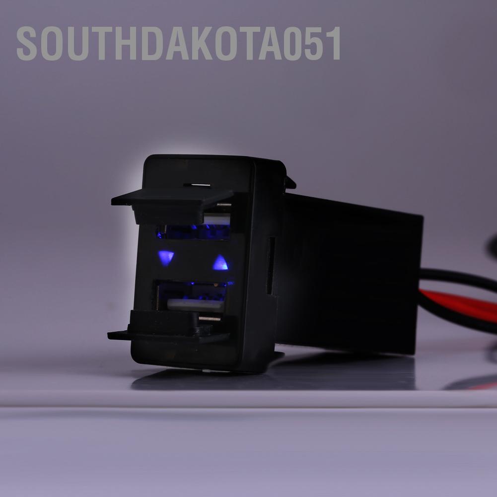 Southdakota051 12V-24V 2.1A Dual USB Port Car Charger Power Adapter Socket for Toyota Cellphone