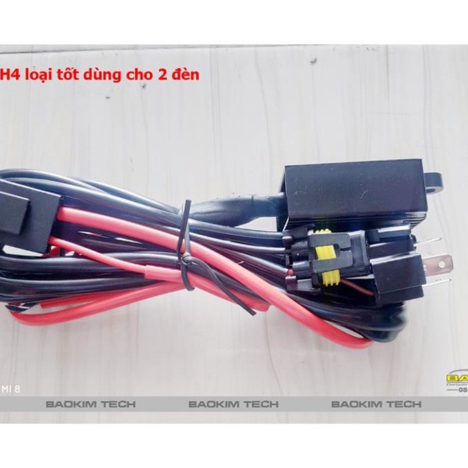 Bộ Relay  dây, dây giật cho đèn Bi Xenon/ Bi Led  40A-12V chân H4.