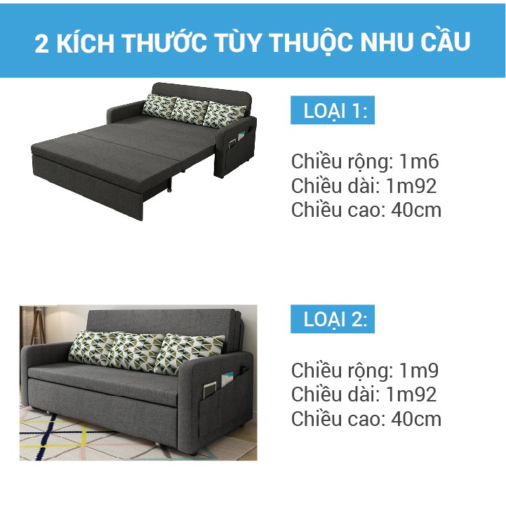 Ghế Sofa Giường ngủ đa năng gấp gọn thành ghế phong cách hiện đại - đa năng nâng cao tiện ích cuộc sống