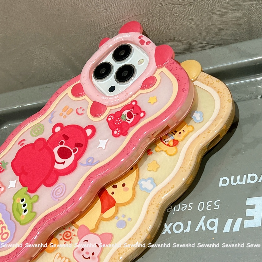 Ốp Điện Thoại Mềm Hình Winnie The Pooh Và Dâu Tây Cho iPhone 13 12 11 Pro Max Xs Max Xr X 7 8 6 6s Plus