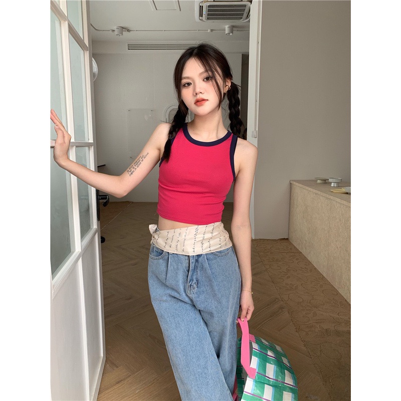ÁO BA LỖ CROPTOP NỮ PHỐI VIỀN NHIỀU MÀU SIÊU XINH