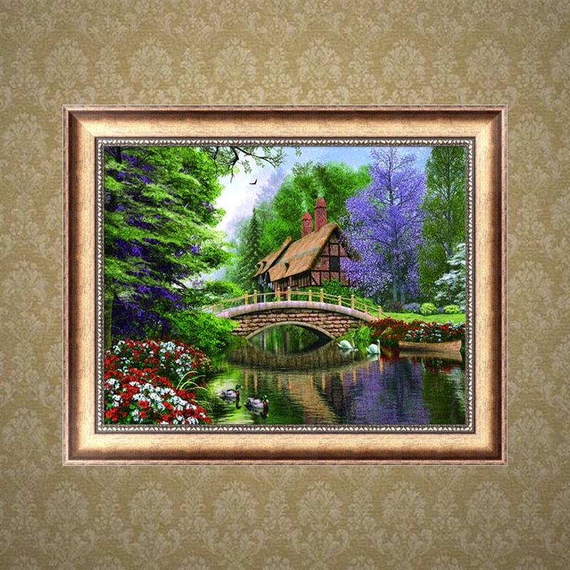 Bộ Tranh Đính Đá 5D Tự Làm Hình Cây Cầu Trang Trí Nhà Cửa