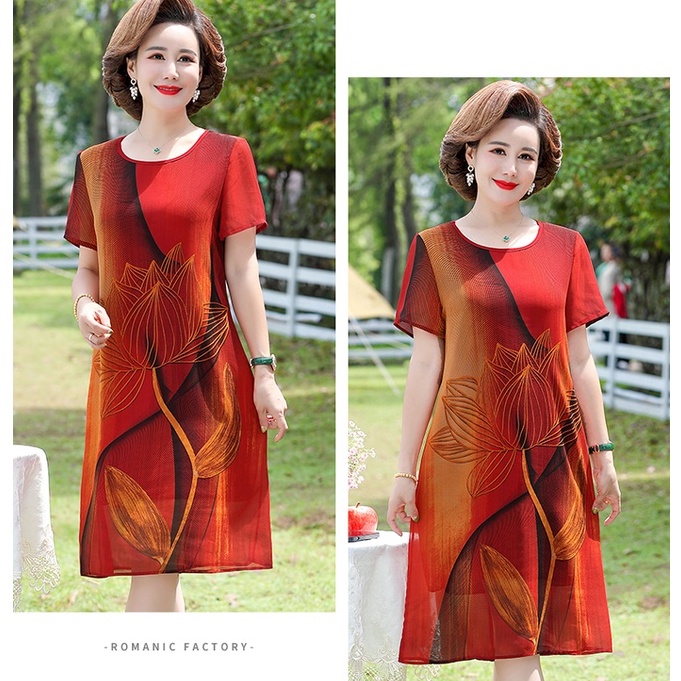 đầm trung niên váy trung niên cao cấp đầm cho nguoi trung niên Bộ Đầm Vải Voan Thời Trang Mùa Hè Dành Cho Phụ Nữ Trung Niên 2023