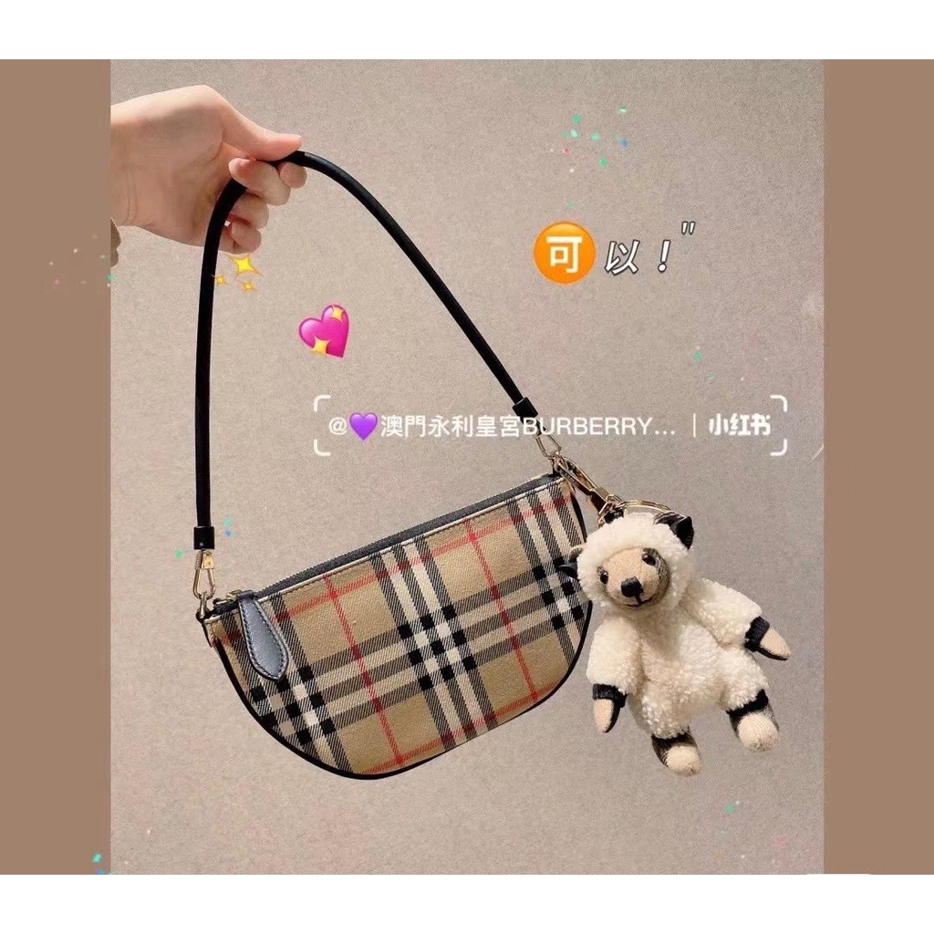 Túi xách half moon nữ da thật cao cấp Burberry BBR trẻ trung, năng động