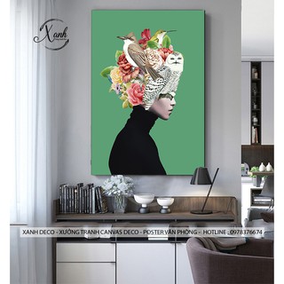 tranh canvas CÔ GÁI TRỪU TƯỢNG CÁ TÍNH trang trí nội thất